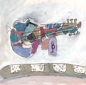 Malerei Mischtechnik - Musikinstrument